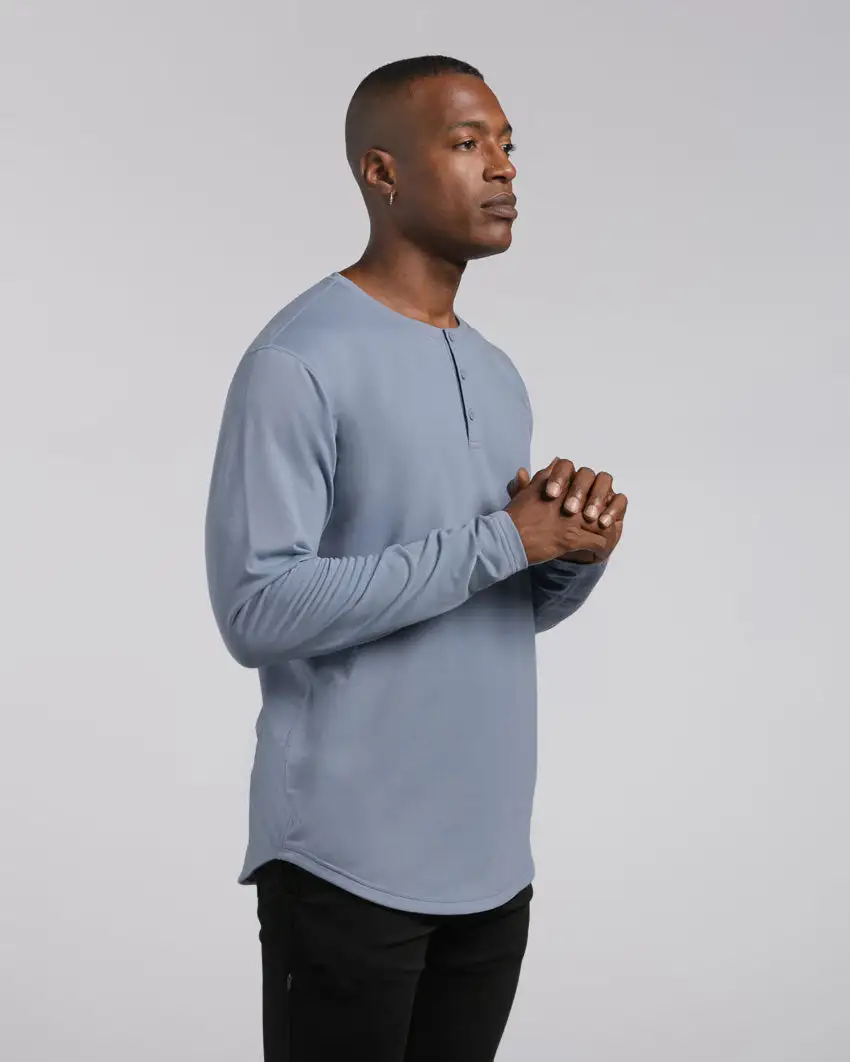 Henley Drop-Cut Long Sleeve: Bylt Signature