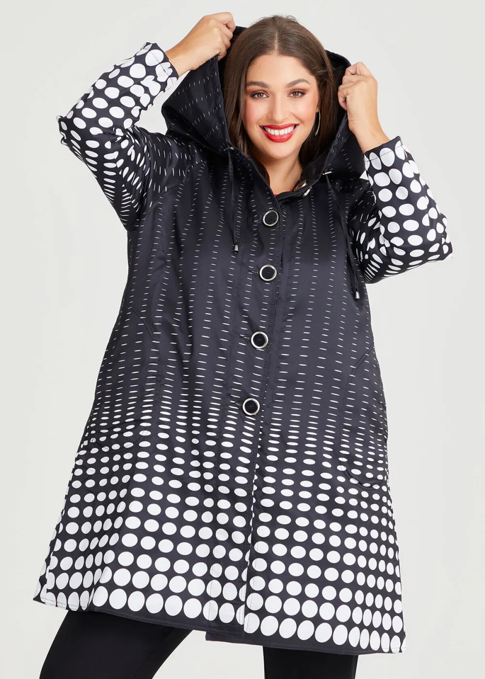 Reversible Spot Print Puffer Coat