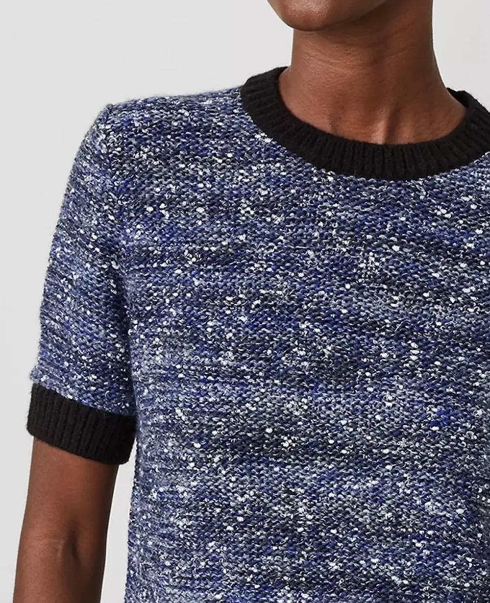 Tweed Contrast Trim Tee