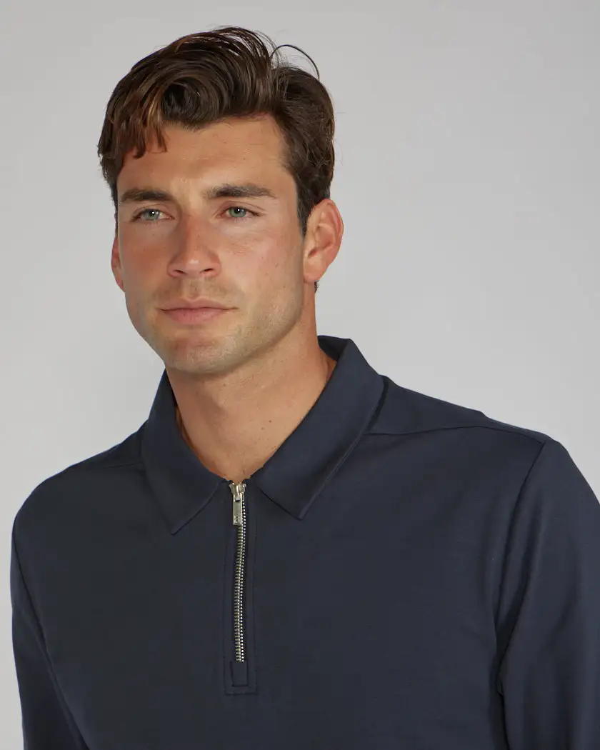 Lux Long Sleeve Zip Polo