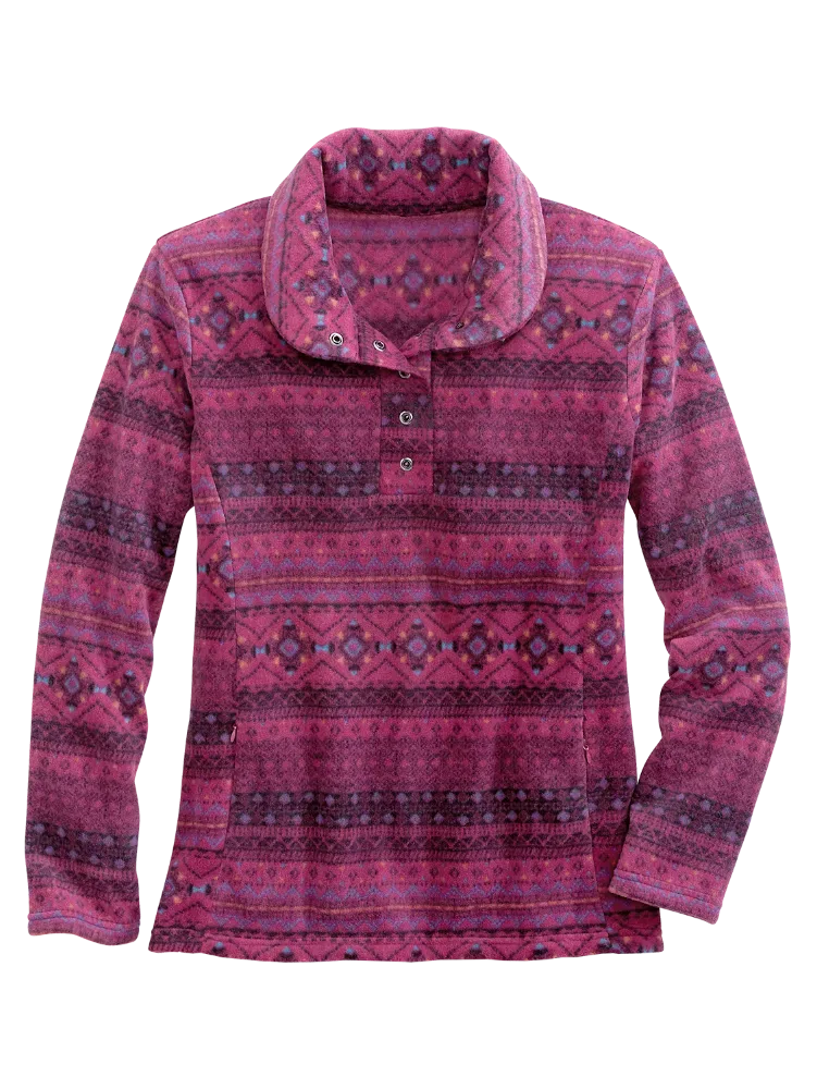 Women's Super-Soft Fleece Pullover With Shawl Collar
