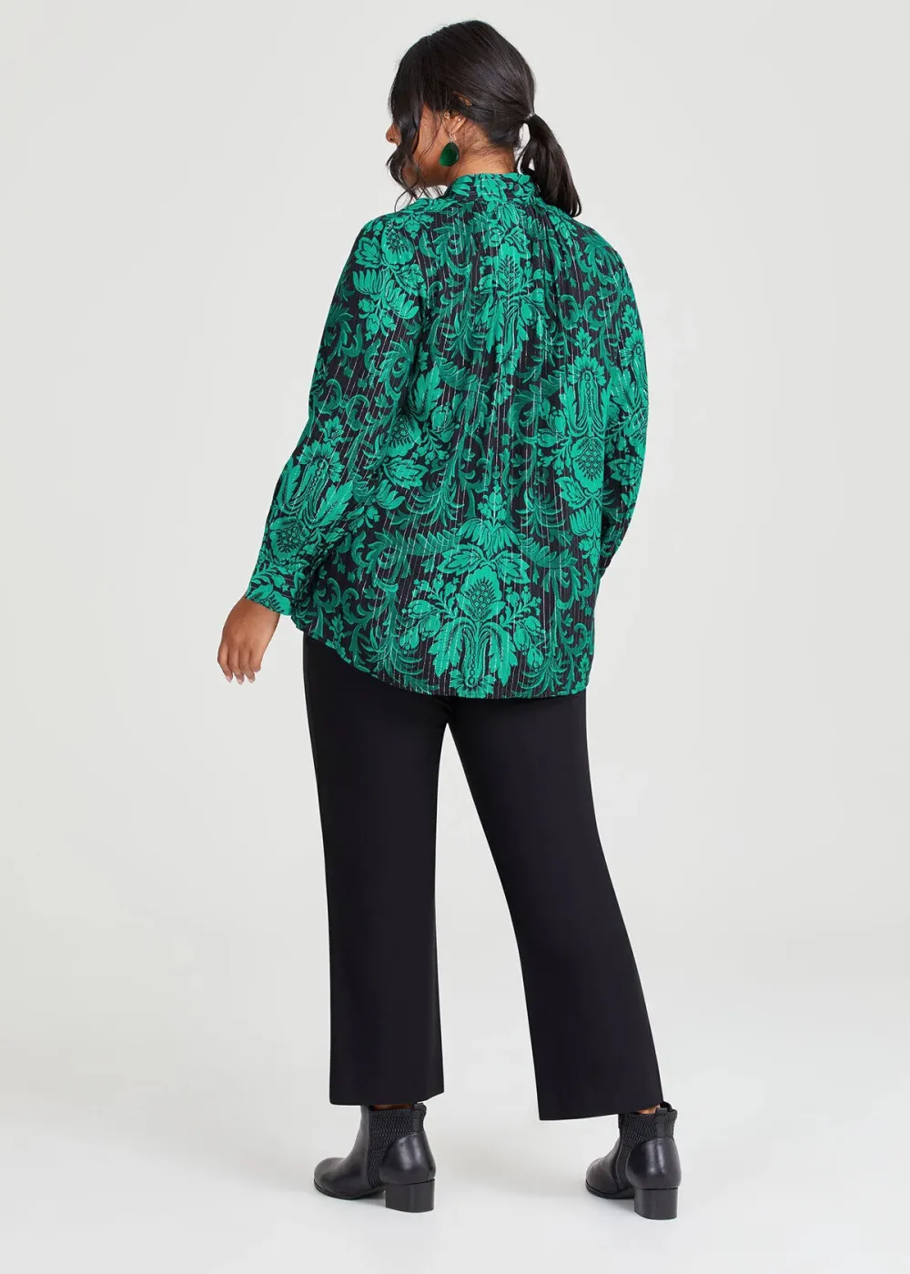 Natural Moss Neck Tie Top