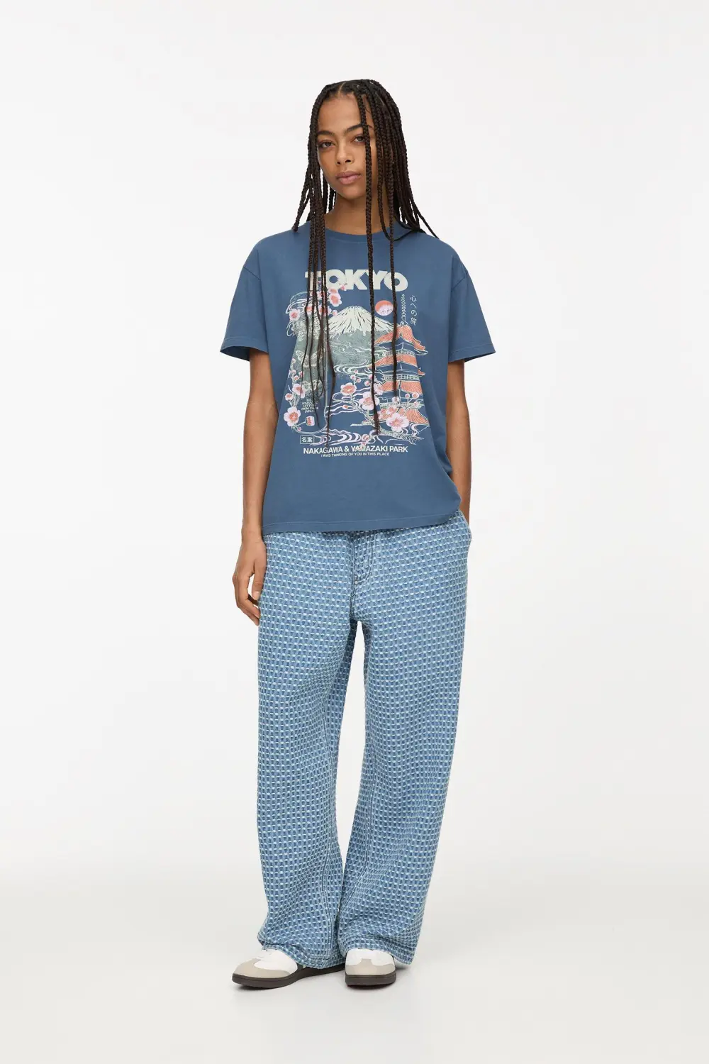 Camiseta azul gráfico Tokyo