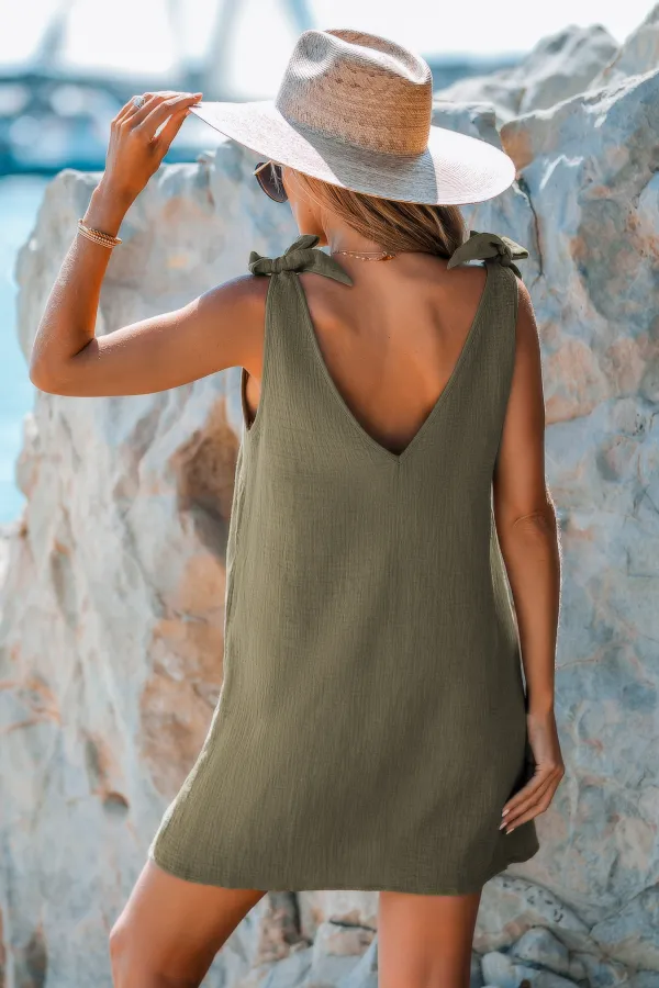 Put a Bow on It Black Mini Dress