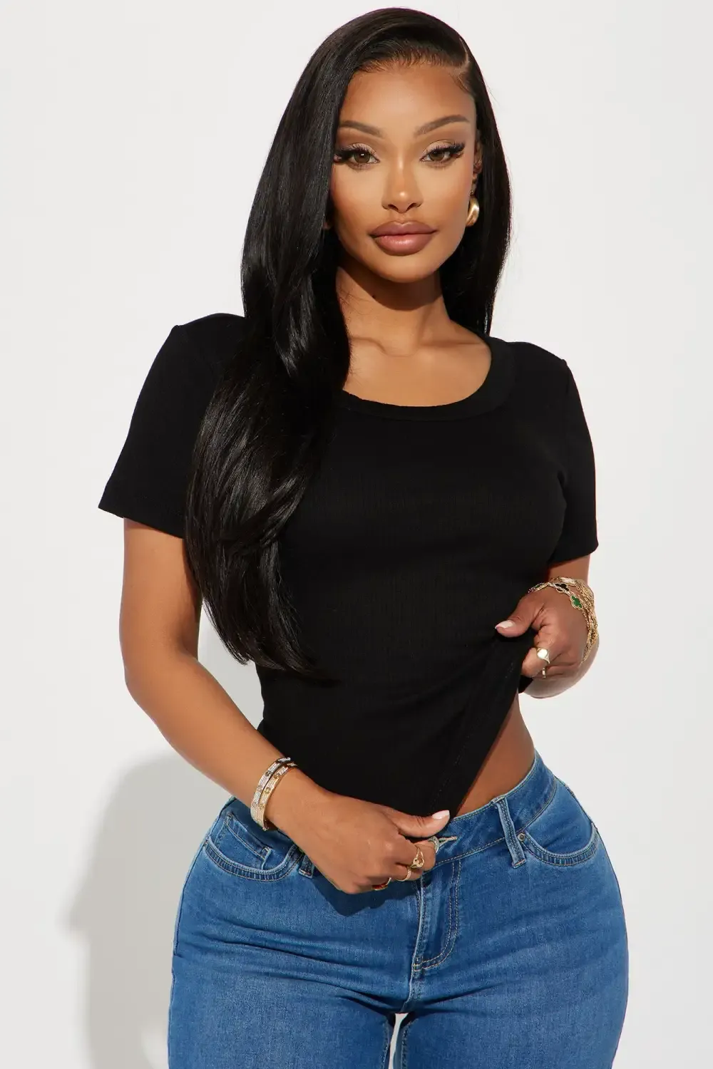 Carrie Short Sleeve Tee - Black