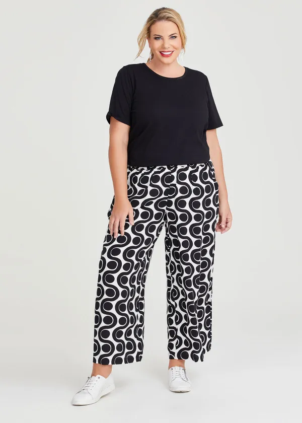 Geo Wide Leg Pull On Pant
