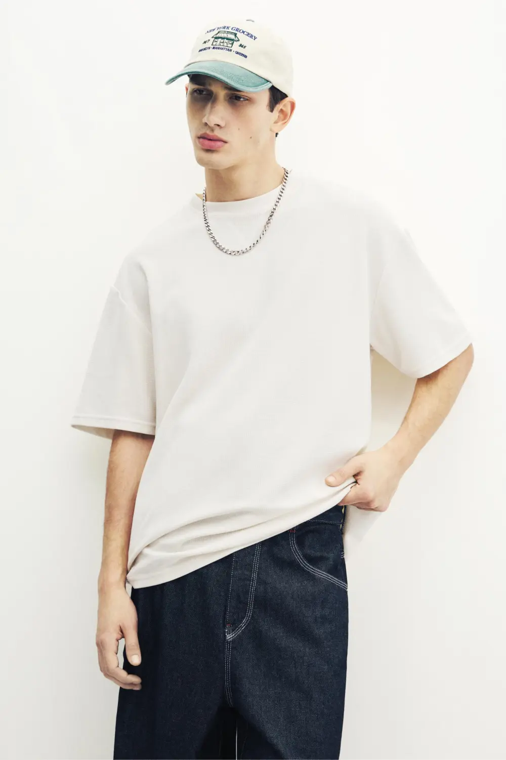 Basic short sleeve textured T-shirt