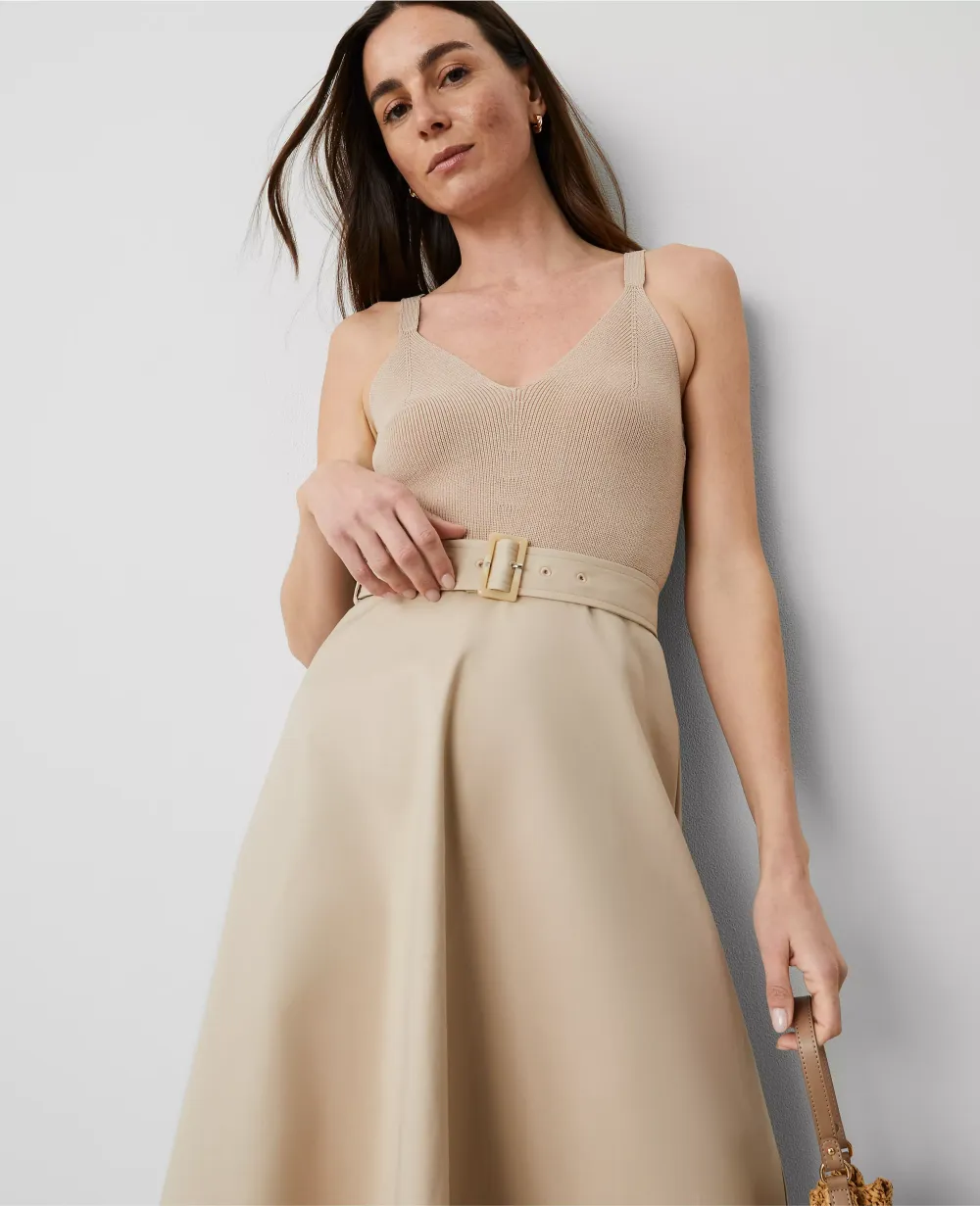 Mixed Media Sweater Dress