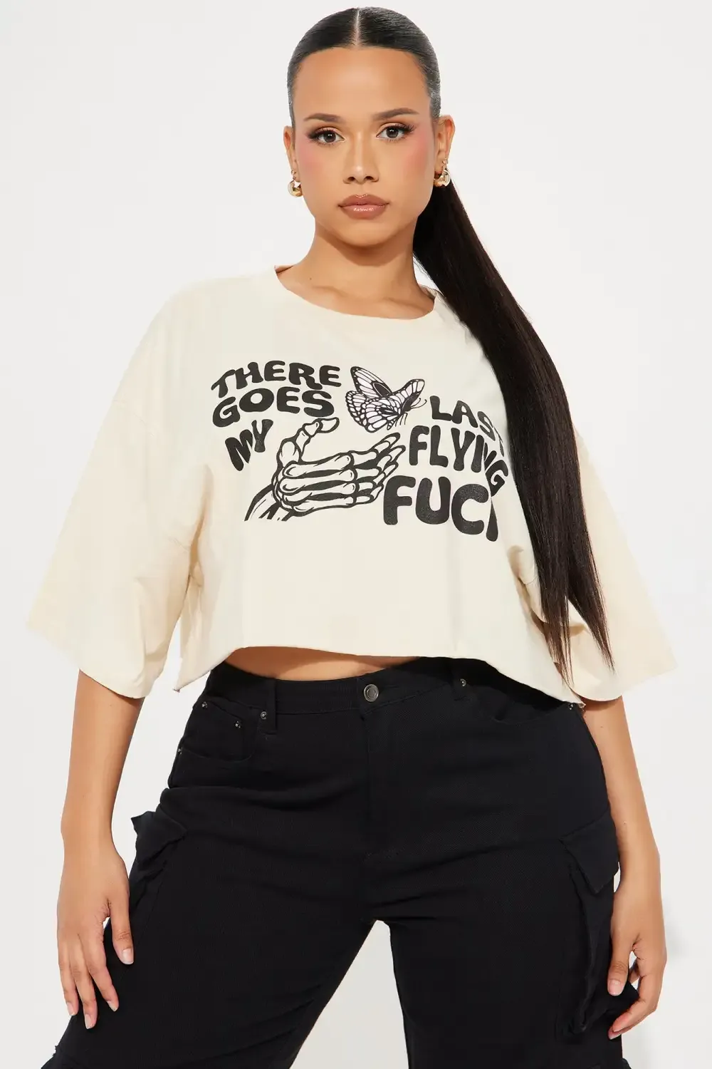 There Goes My Last Crop Tee - Cream