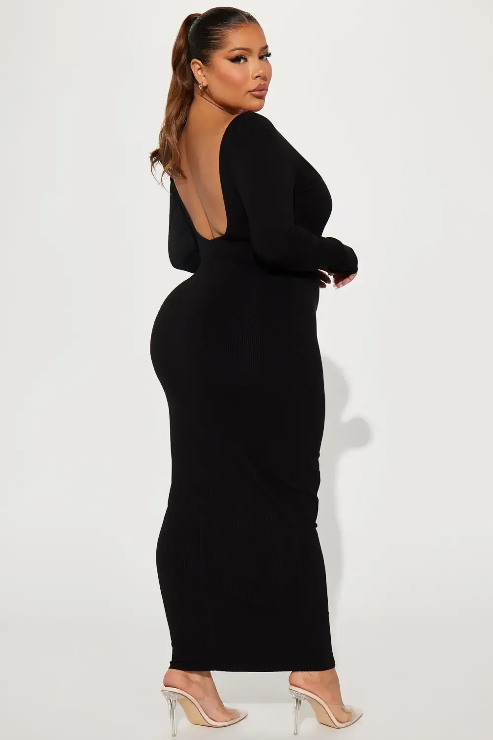 Selena Snatched Maxi Dress - Black