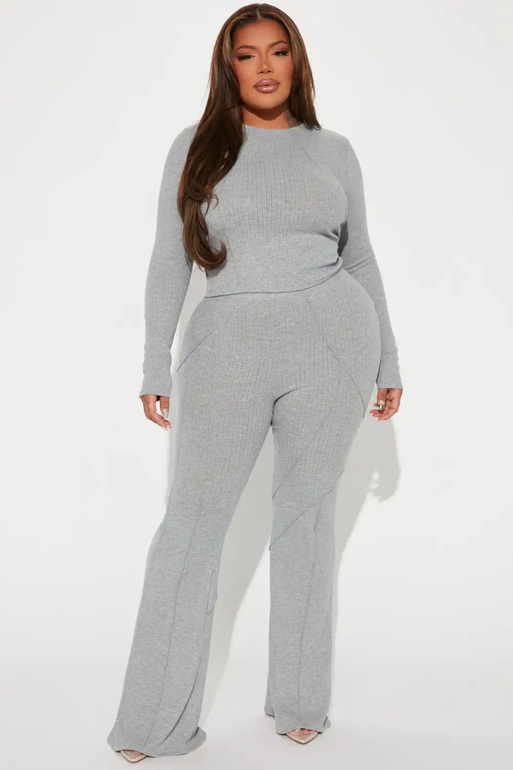 Leslie Pant Set - Heather Grey