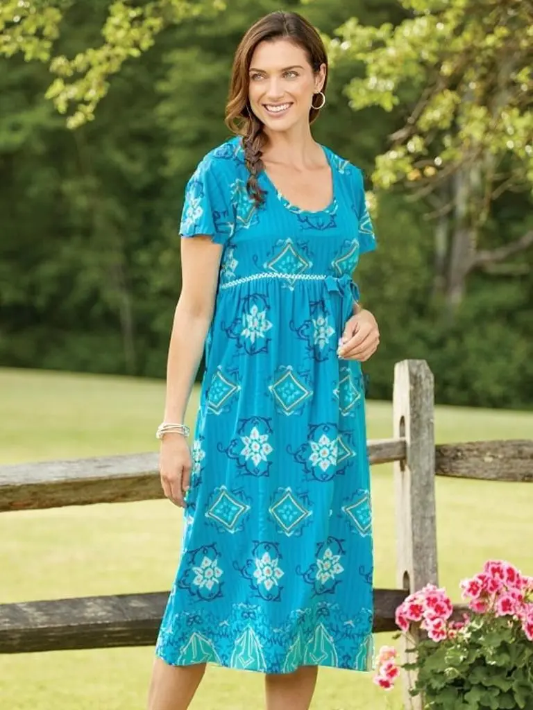 M.MAC Rock Fish Cotton Knit Mid-Length Dress With Pockets