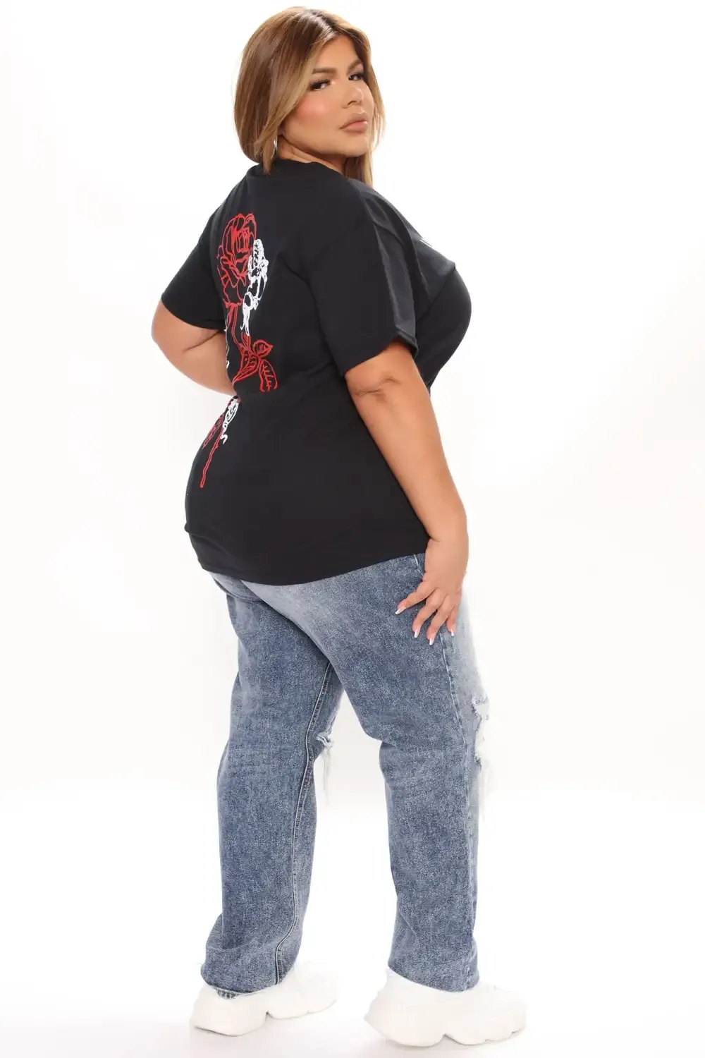 We're Better Together Distressed Boyfriend Jeans - Medium Blue Wash