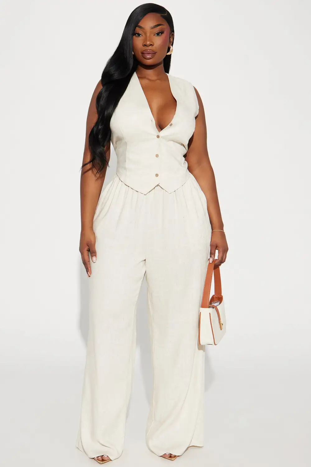 Perfect Vacay Linen Pant Set - Taupe