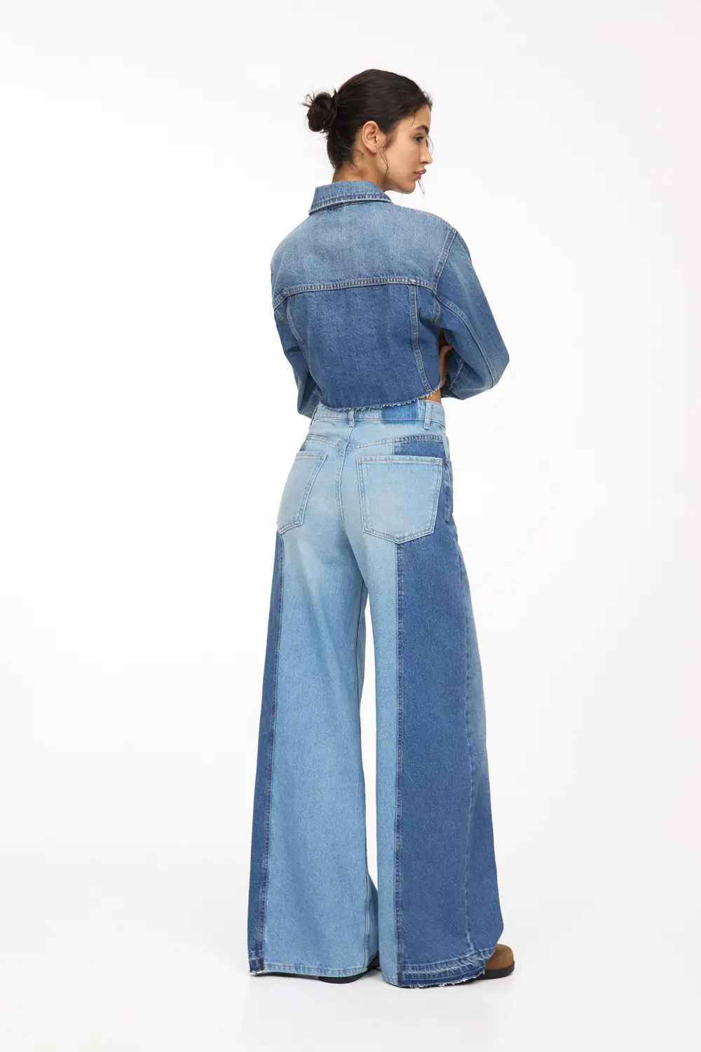 Jeans wide leg patchwork