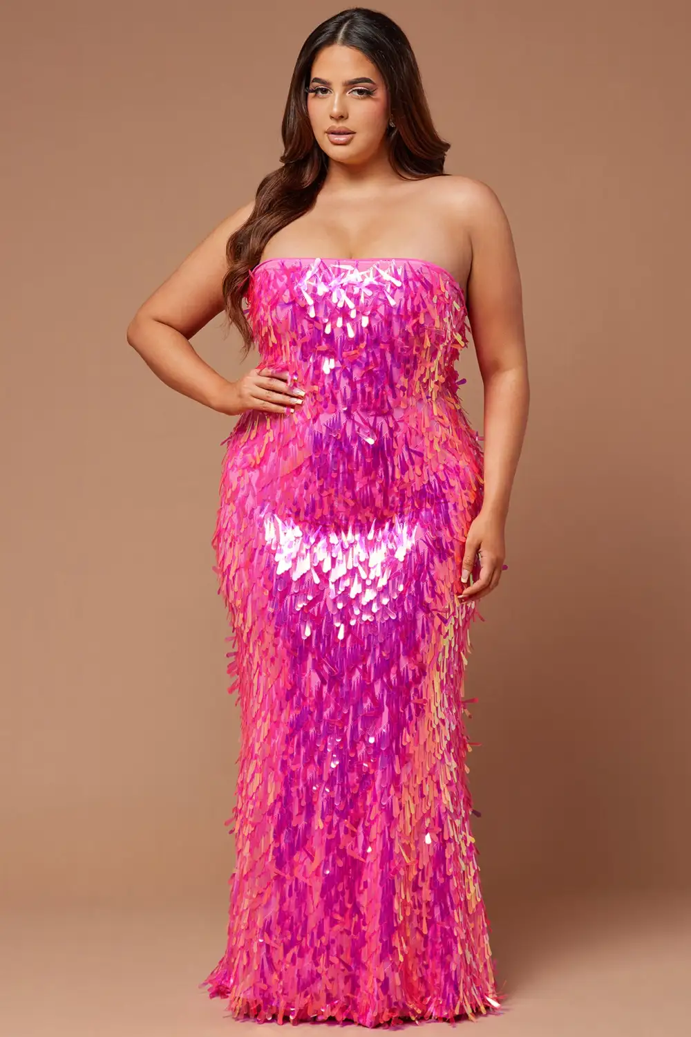 Elle Sequin Gown - Pink