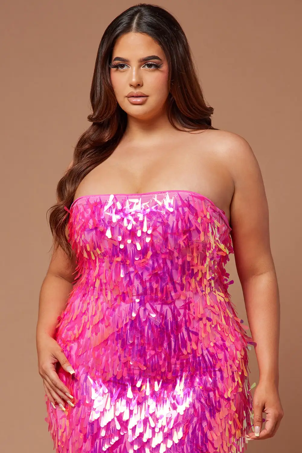 Elle Sequin Gown - Pink