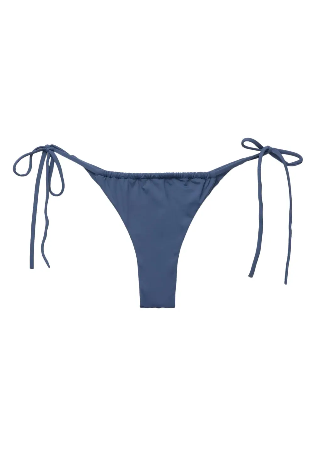 Gathered thong bikini bottoms