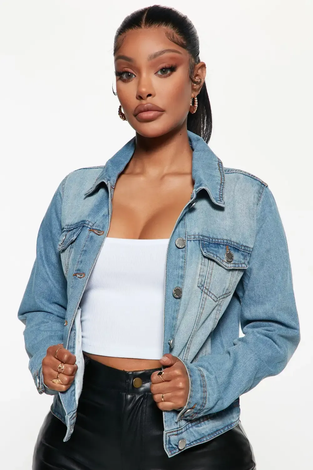 Let's Take The Back Road Denim Jacket - Medium Blue Wash