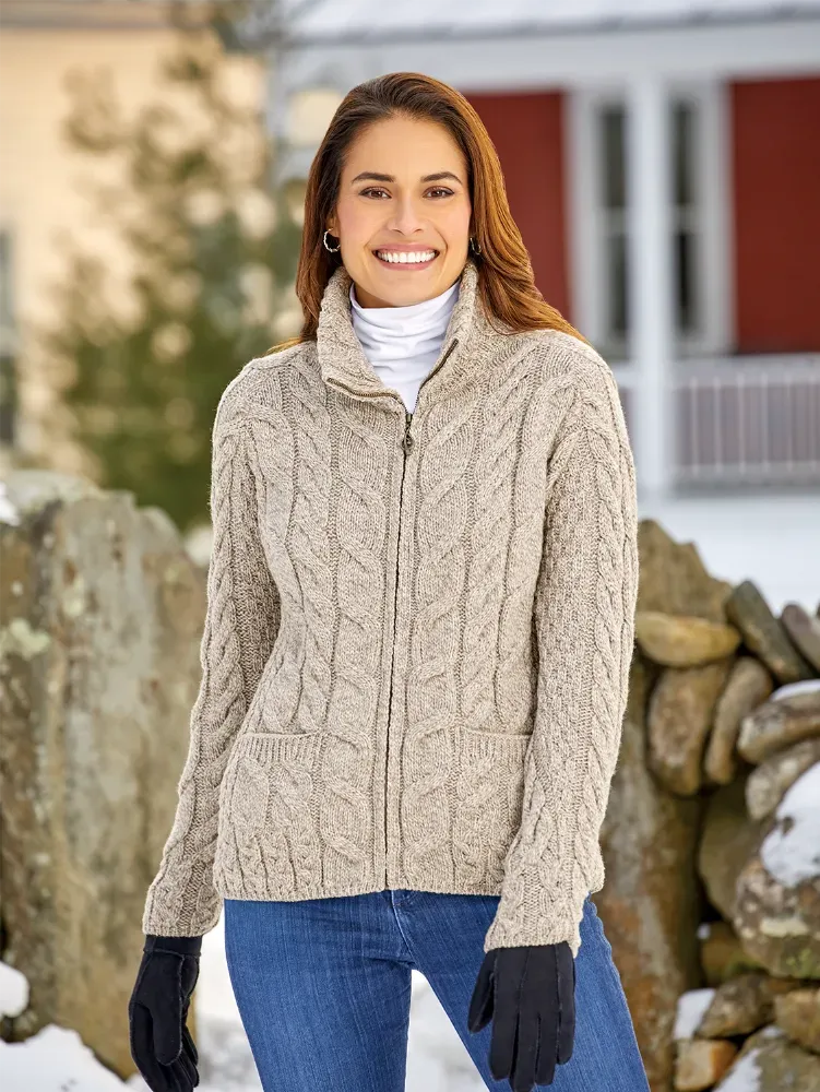 Women's Irish Supersoft Wool Full-Zip Cardigan