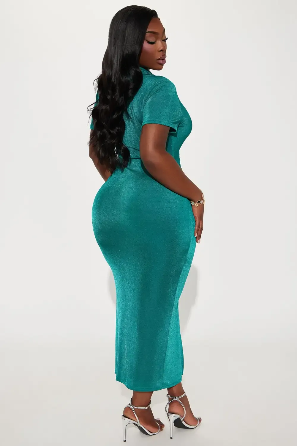 Silky Smooth Slinky Maxi Dress - Teal
