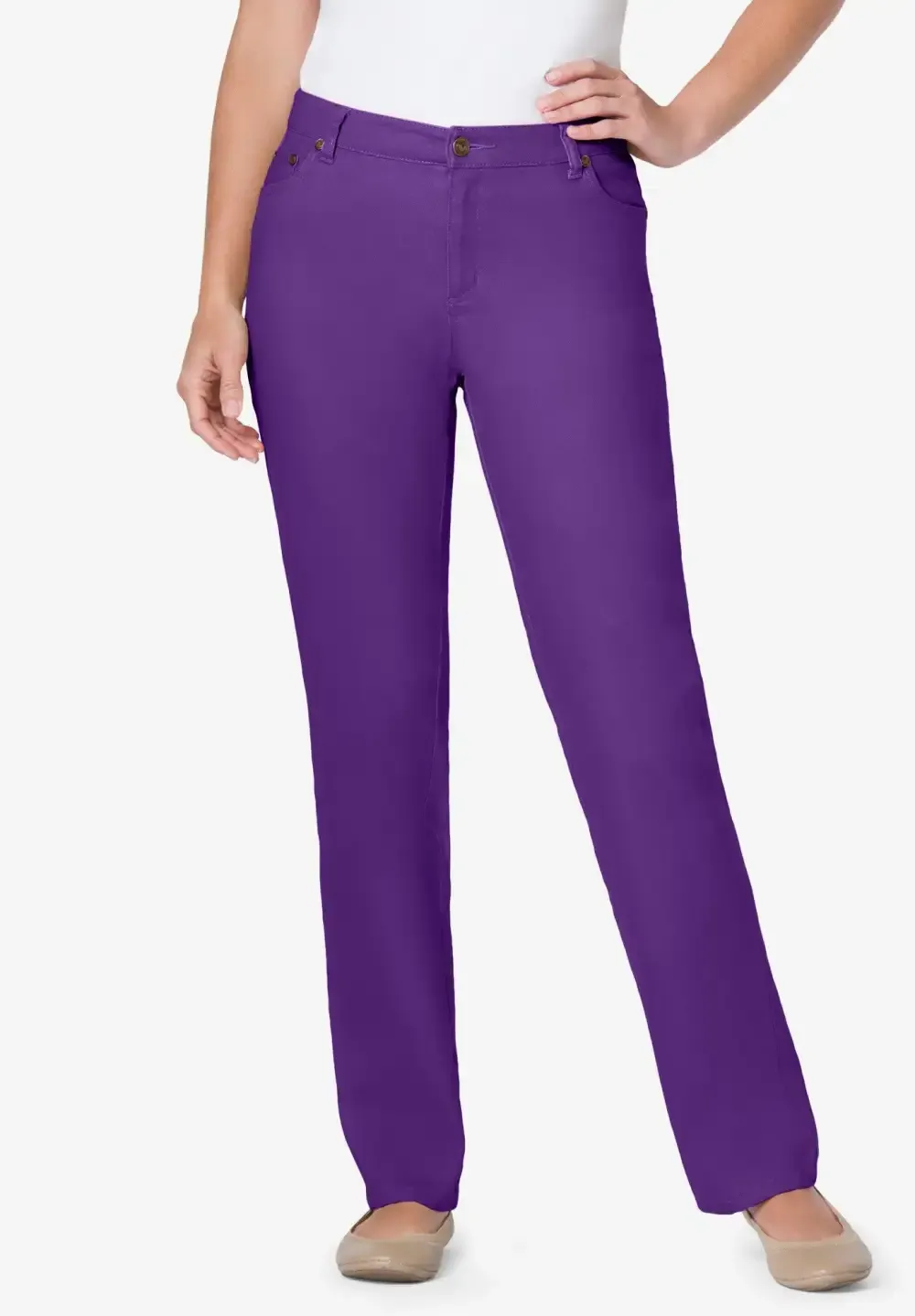 Straight-Leg Stretch Denim Jean