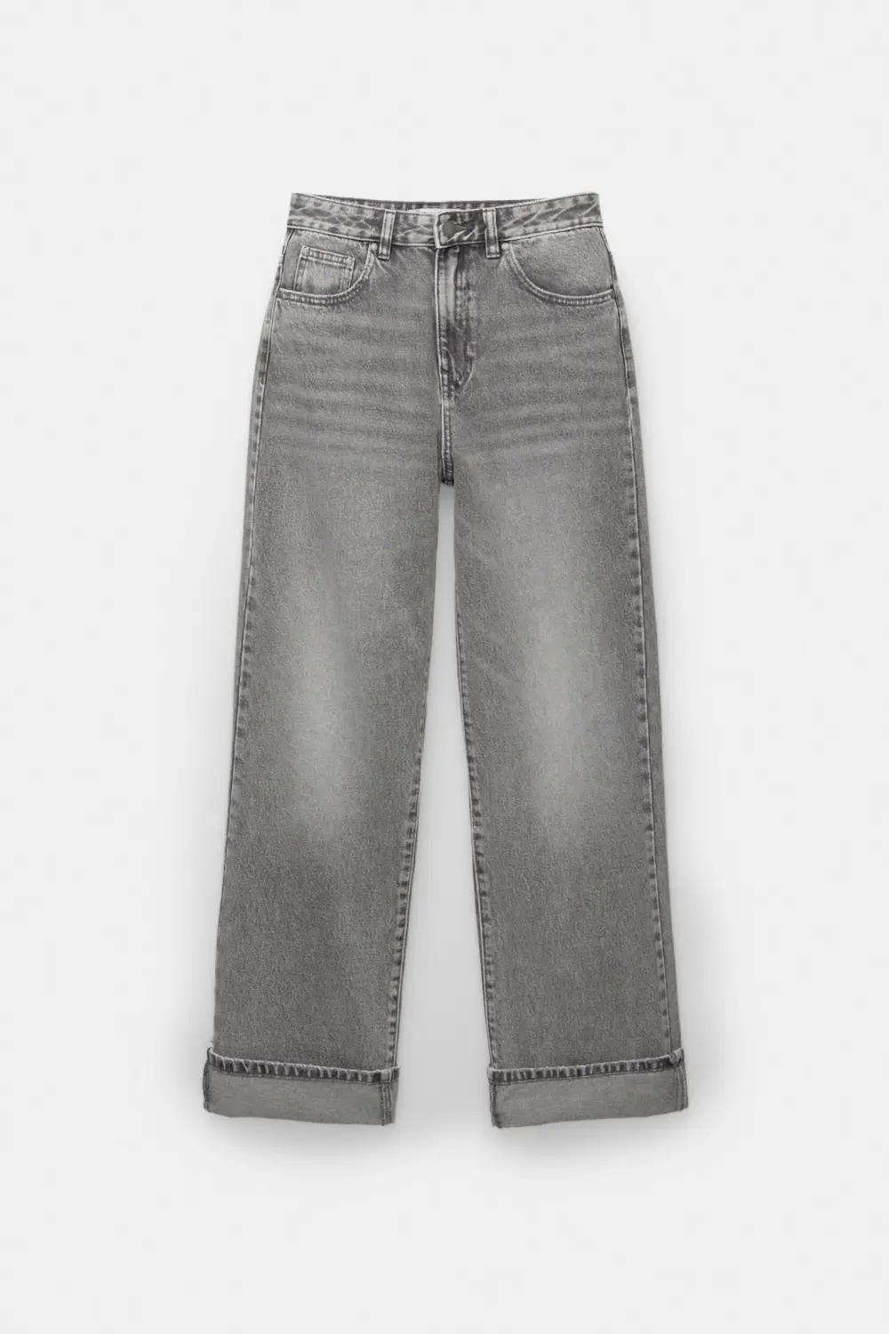 Jeans baggy rectos vuelta bajo