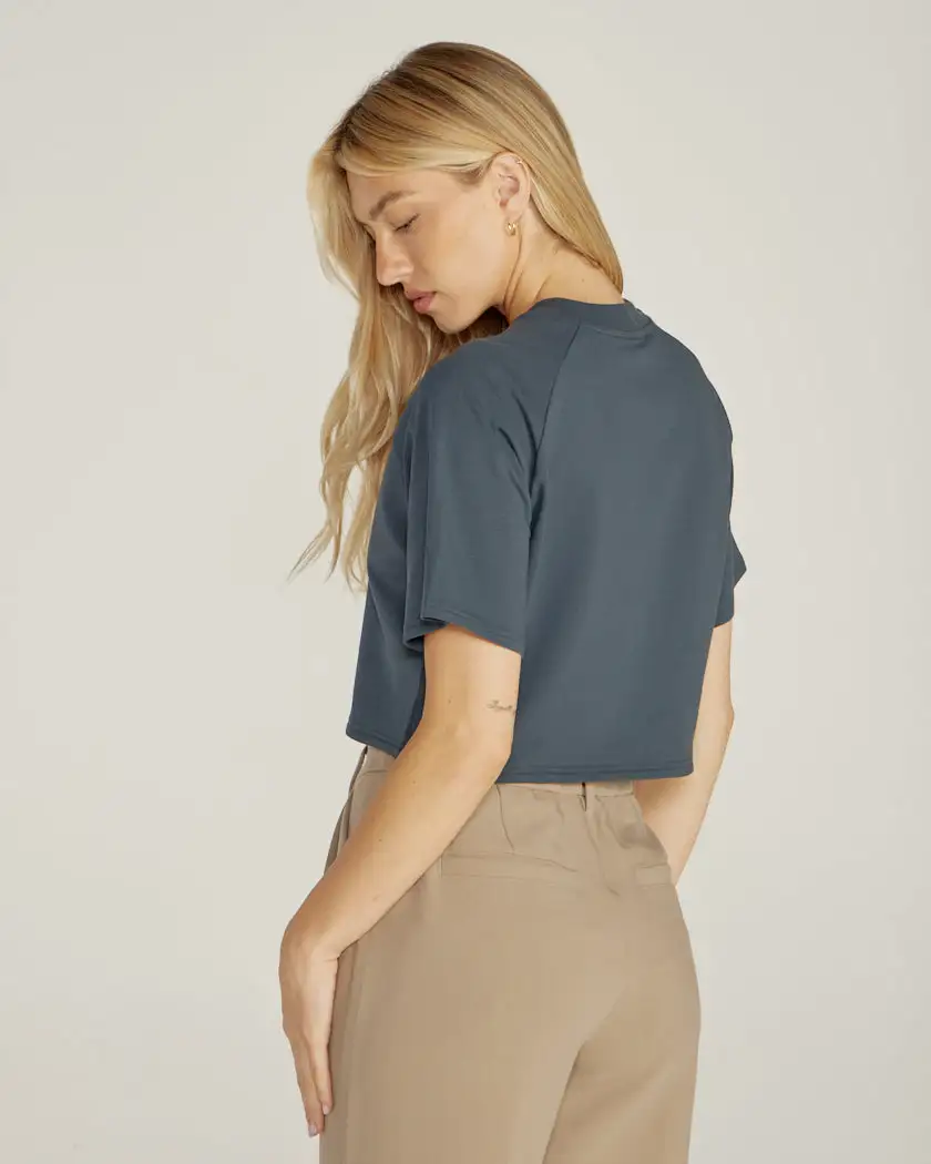 Lux Relaxed Mockneck Raglan Tee