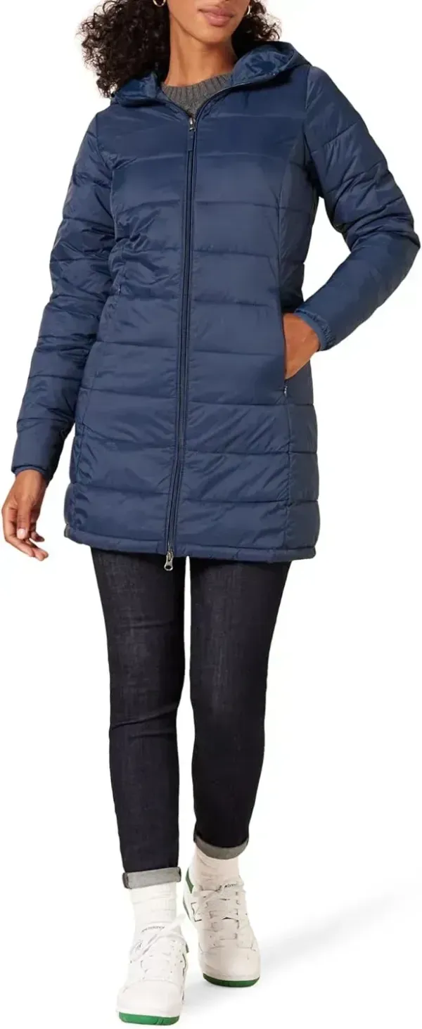 Women's Lightweight Water-Resistant Hooded Puffer Coat (Available in Plus Size)