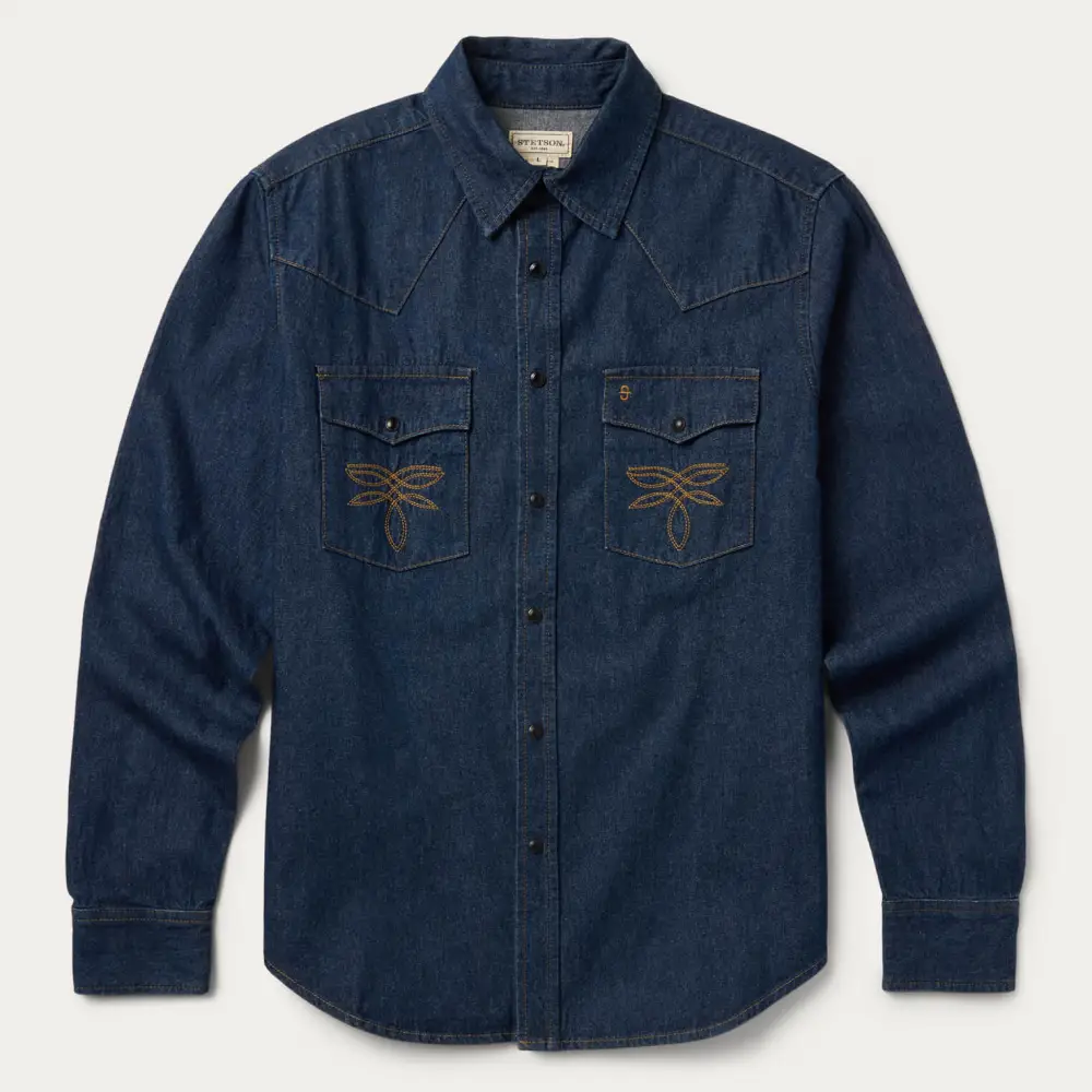 Boot Stitch Raw Denim Shirt