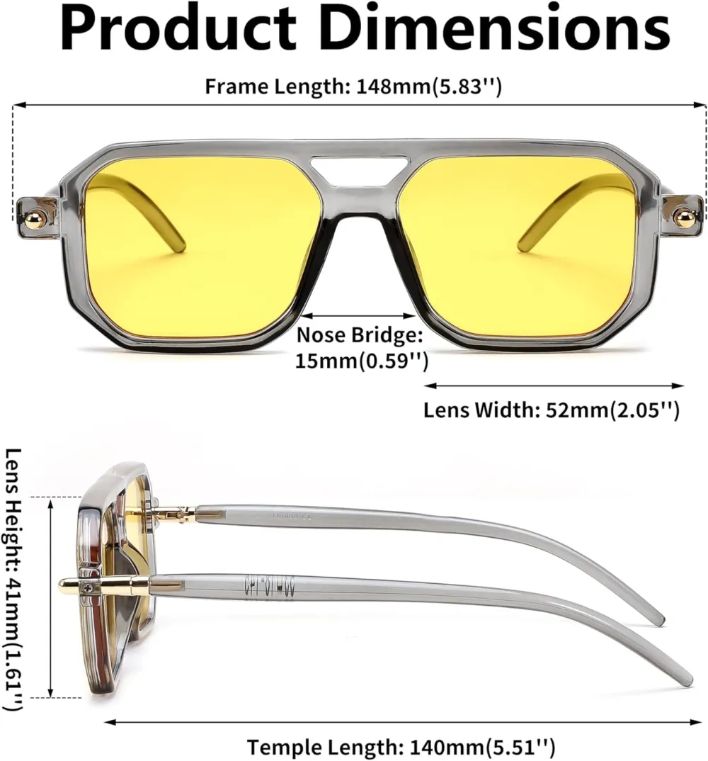 FEISEDY Vintage Square 70s Flat Aviator Sunglasses Women Men Classic Retro Stylish Frame UV400 Sunglasses B2622
