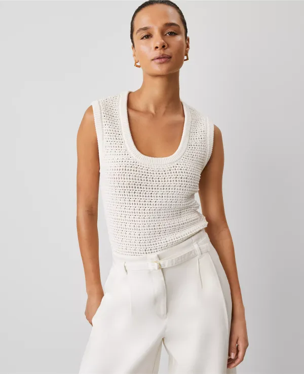 Weekend Collection Open-Stitch Sweater Shell