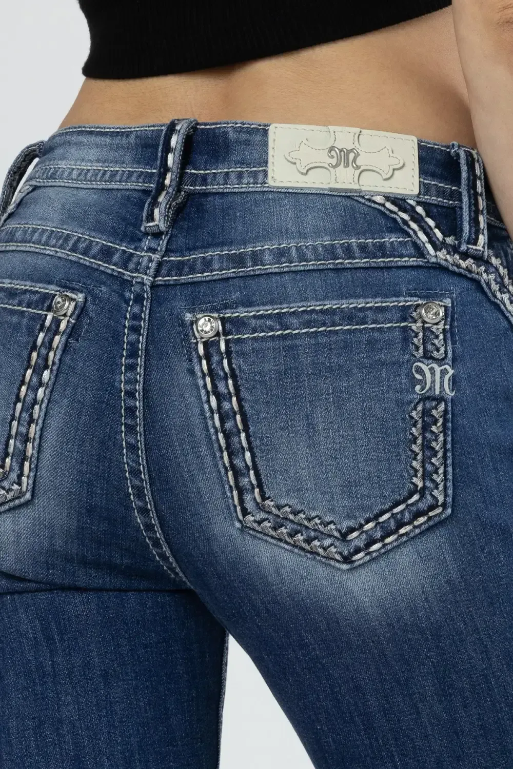 Subtle Silver and Bronze Bootcut Jeans