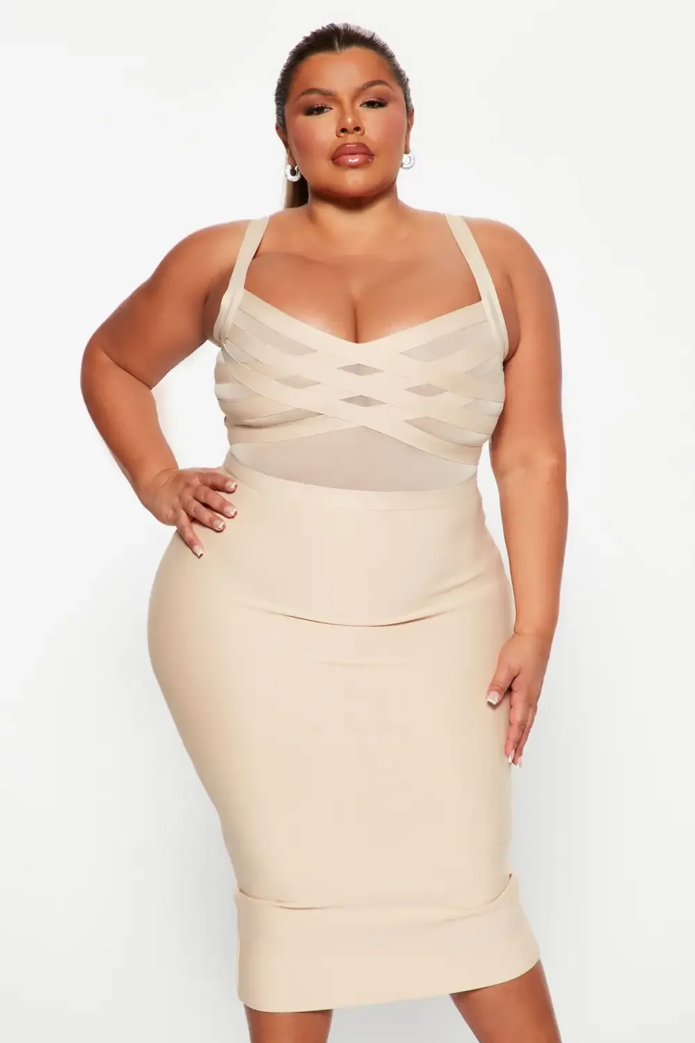 Cassidy Bandage Midi Dress - Cream