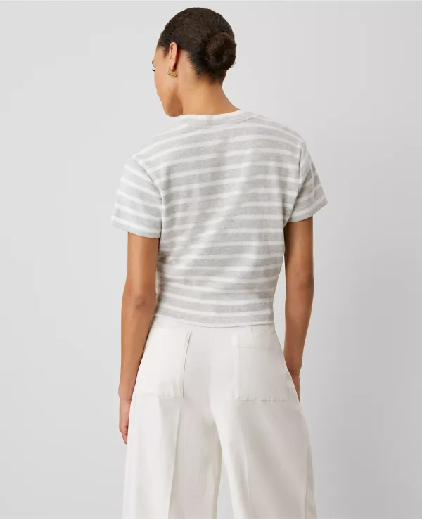 Weekend Collection Striped Twist Front Tee
