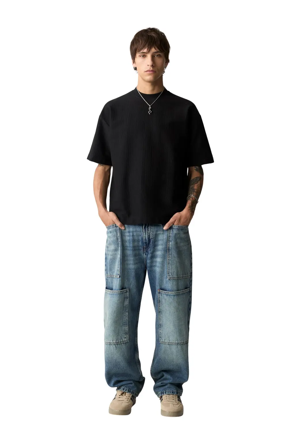 Textured short sleeve sweatshirt