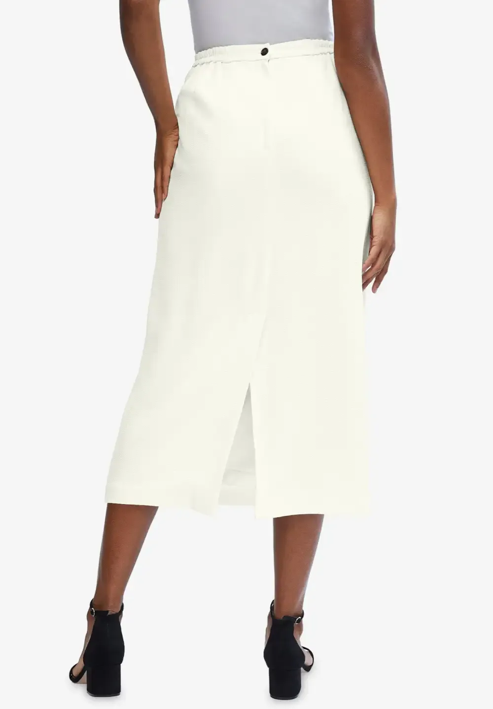 2-Piece Stretch Crepe Single-Breasted Skirt Suit