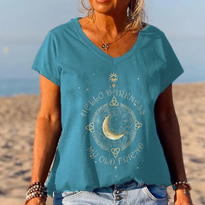 Hello Darkness My Old Friend Mysterious Moon Graphic Tees
