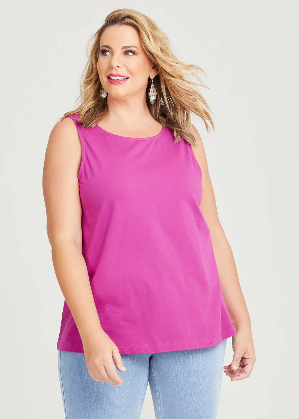 Cotton Crew Neck Tank