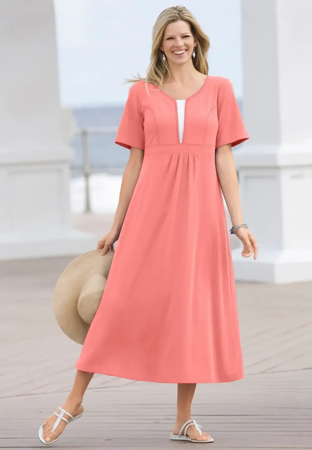 Layered Knit Empire Dress