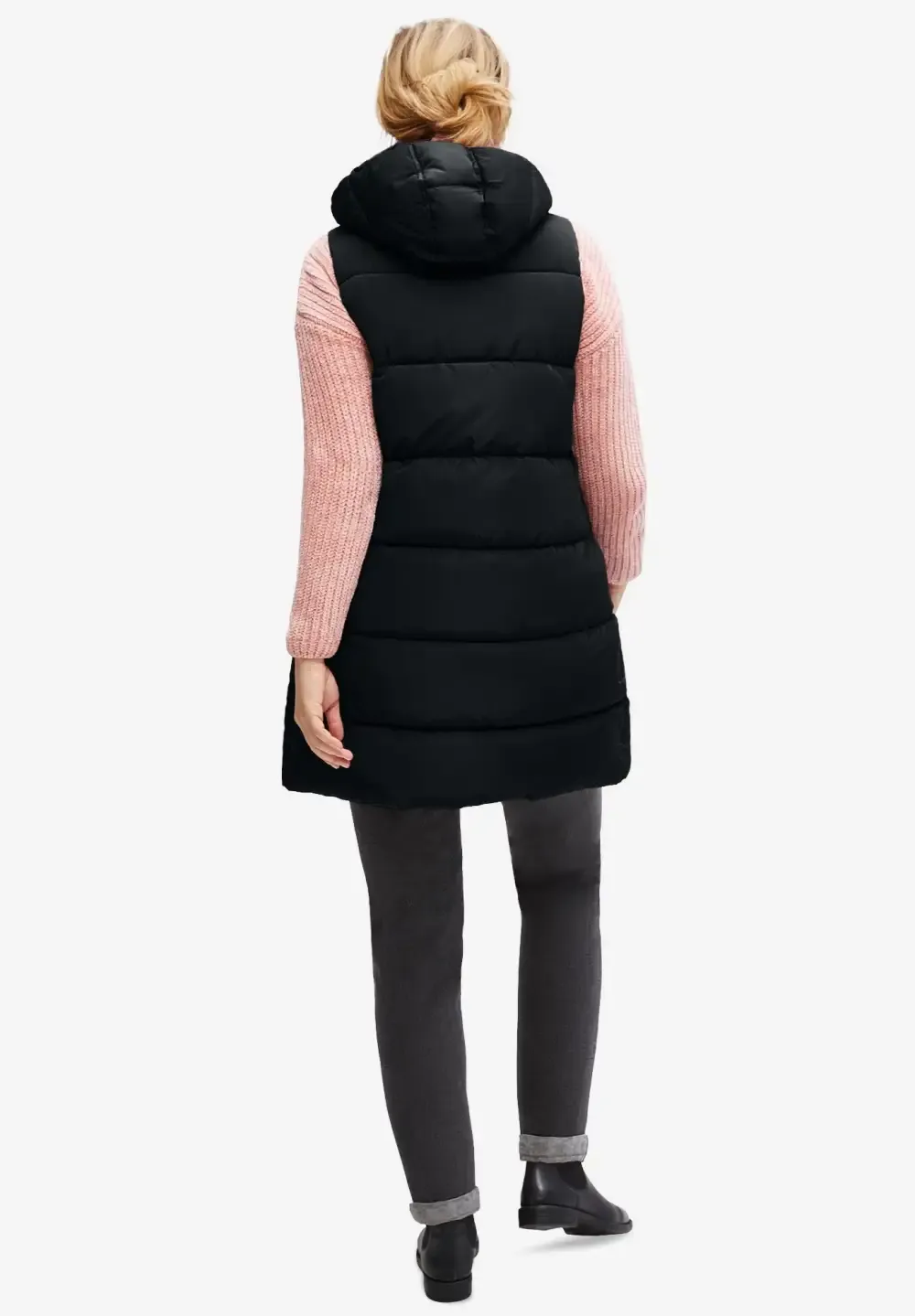 Long Hooded Puffer Vest