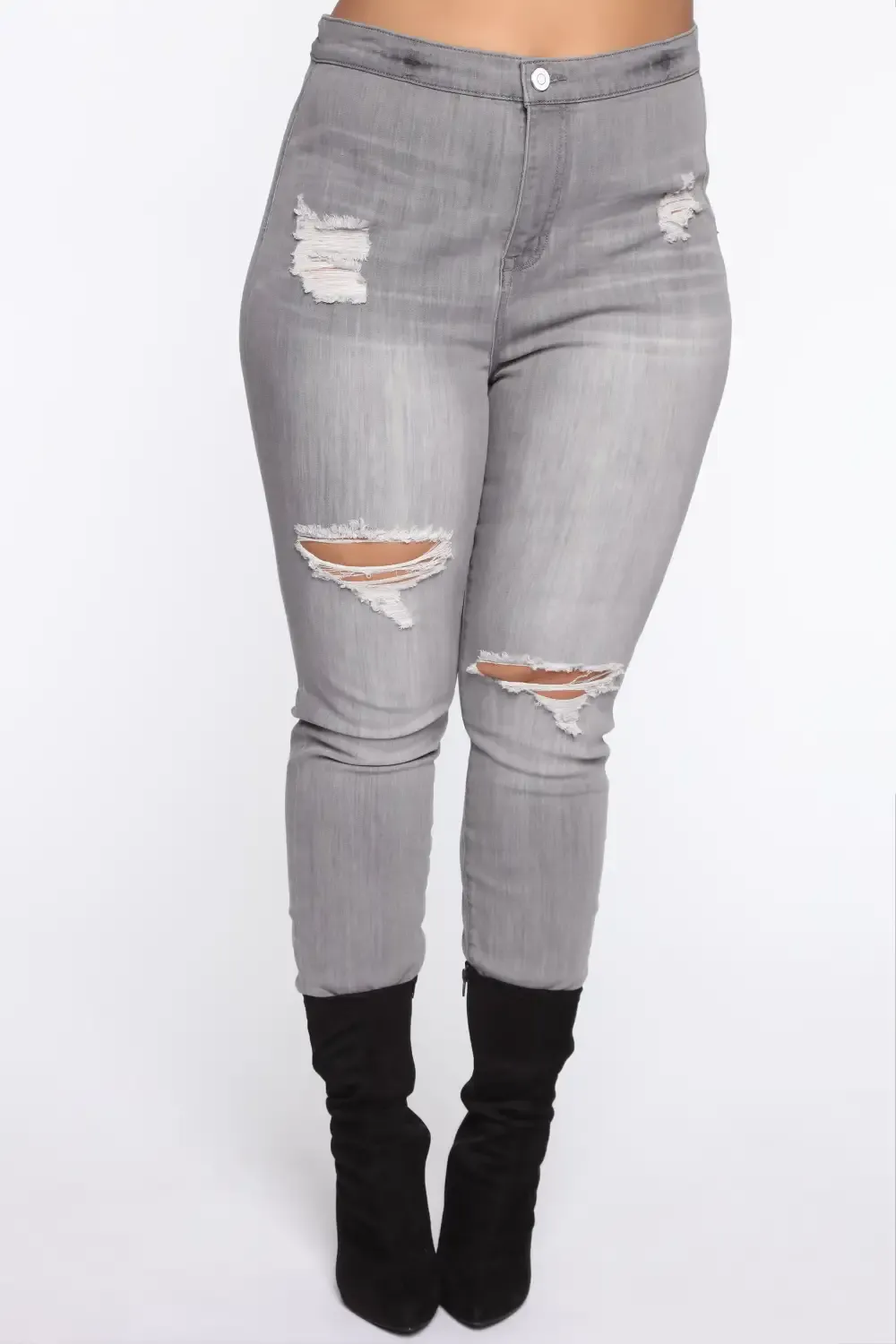 In The Night High Rise Skinny Jeans - Grey