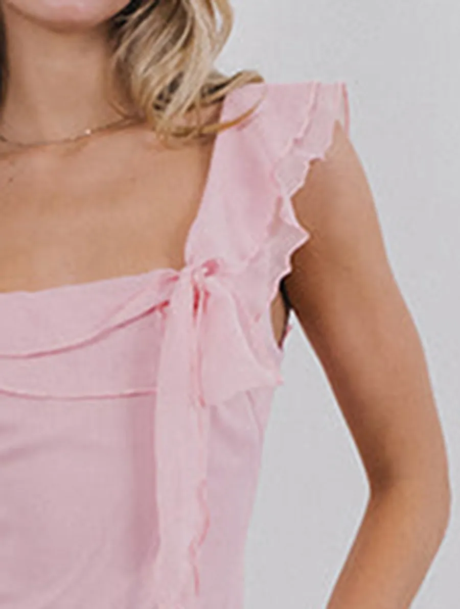 Mini Dress In Chiffon Peony