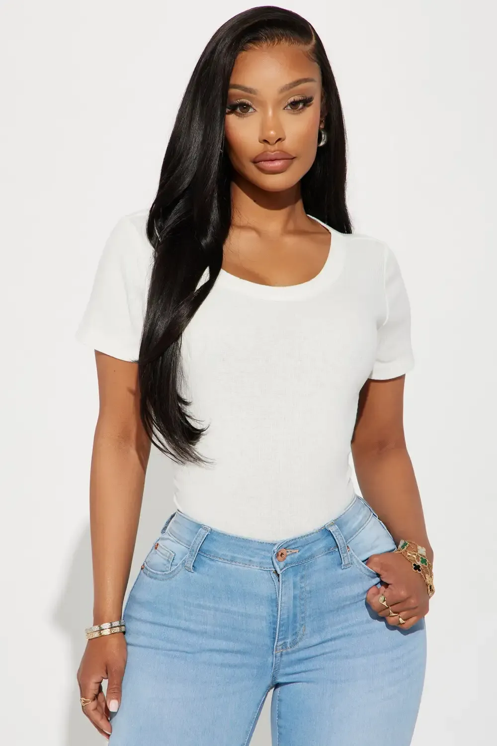 Carrie Short Sleeve Tee - White