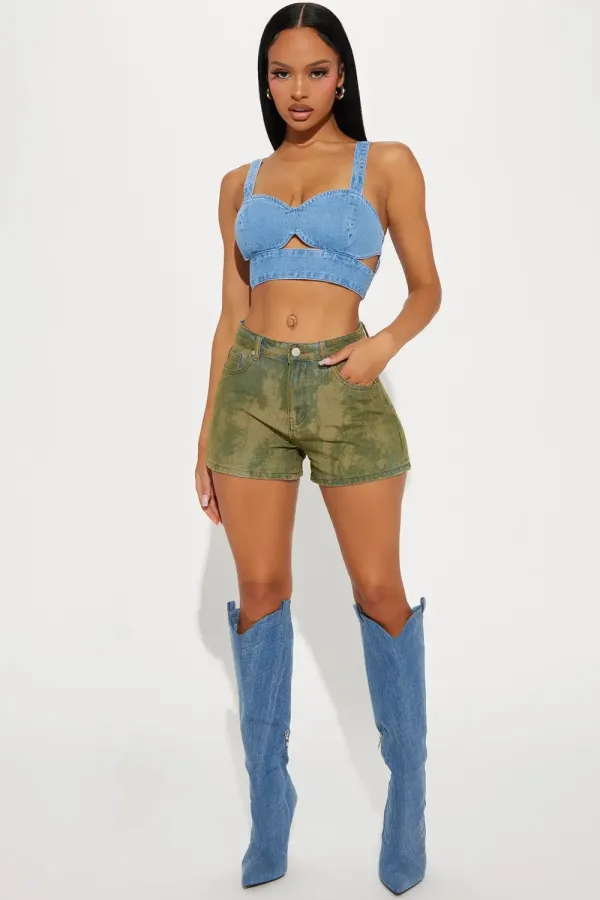 Unmistakable Denim Shorts - Yellow