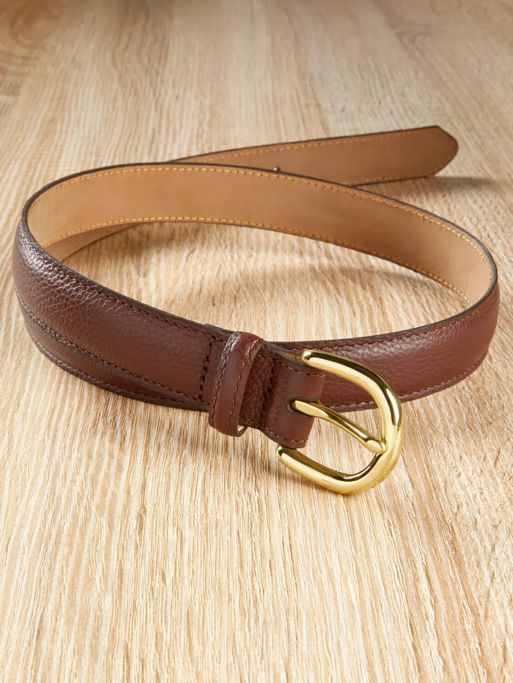 Women's Pebble-Grain Leather Dress Belt