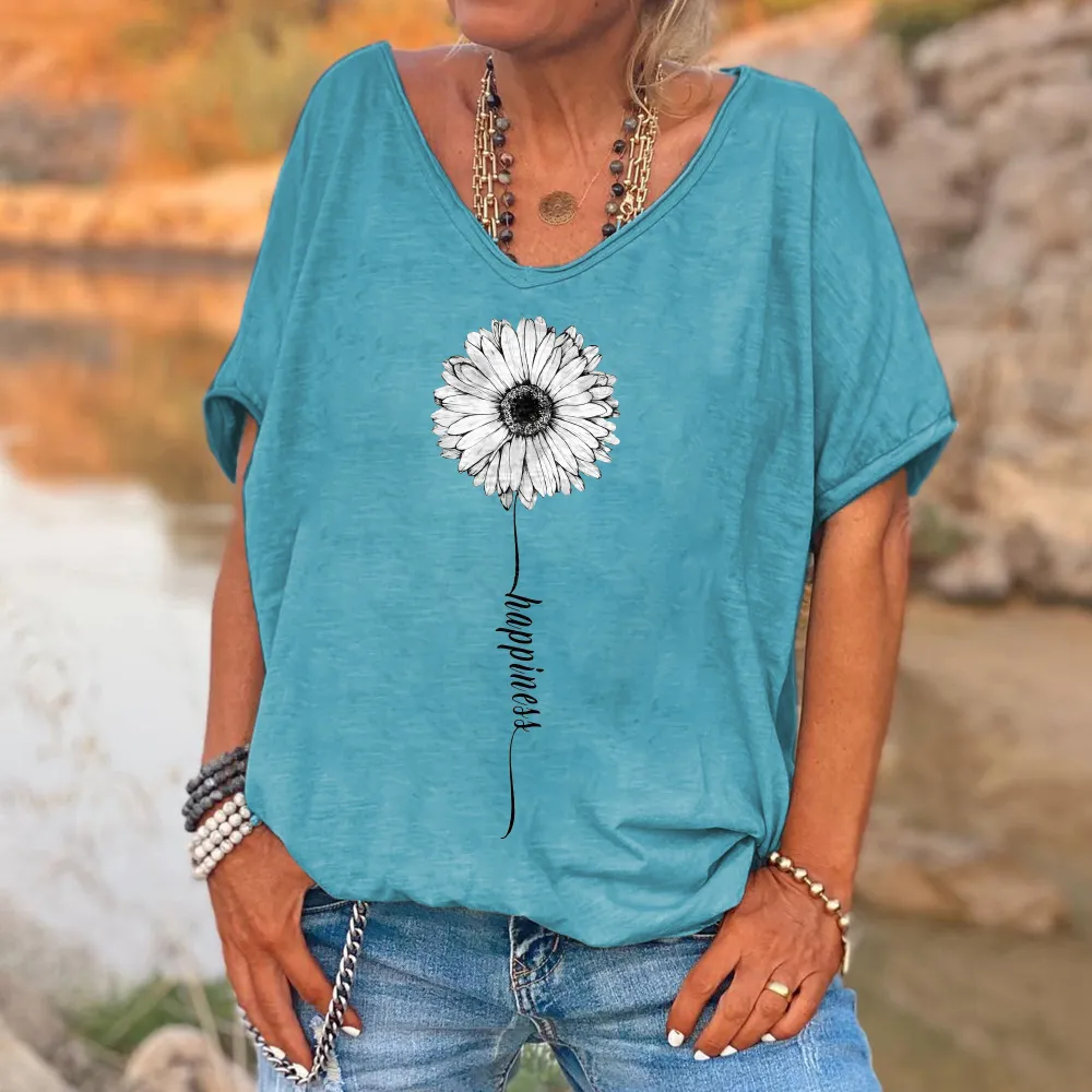Happiness Printed Hippie Women's T-shirt