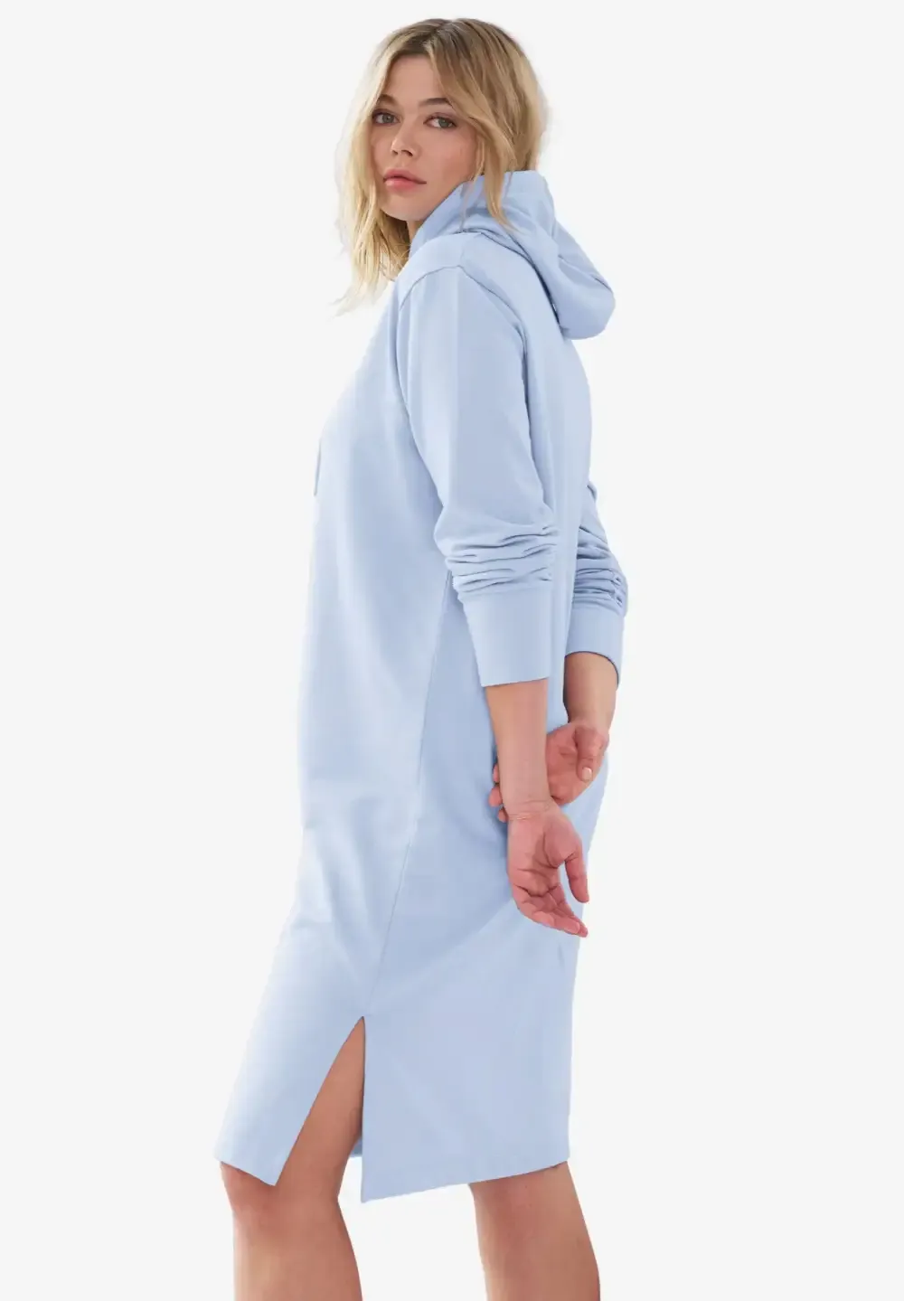French Terry Hooded Sweatshirt Dress