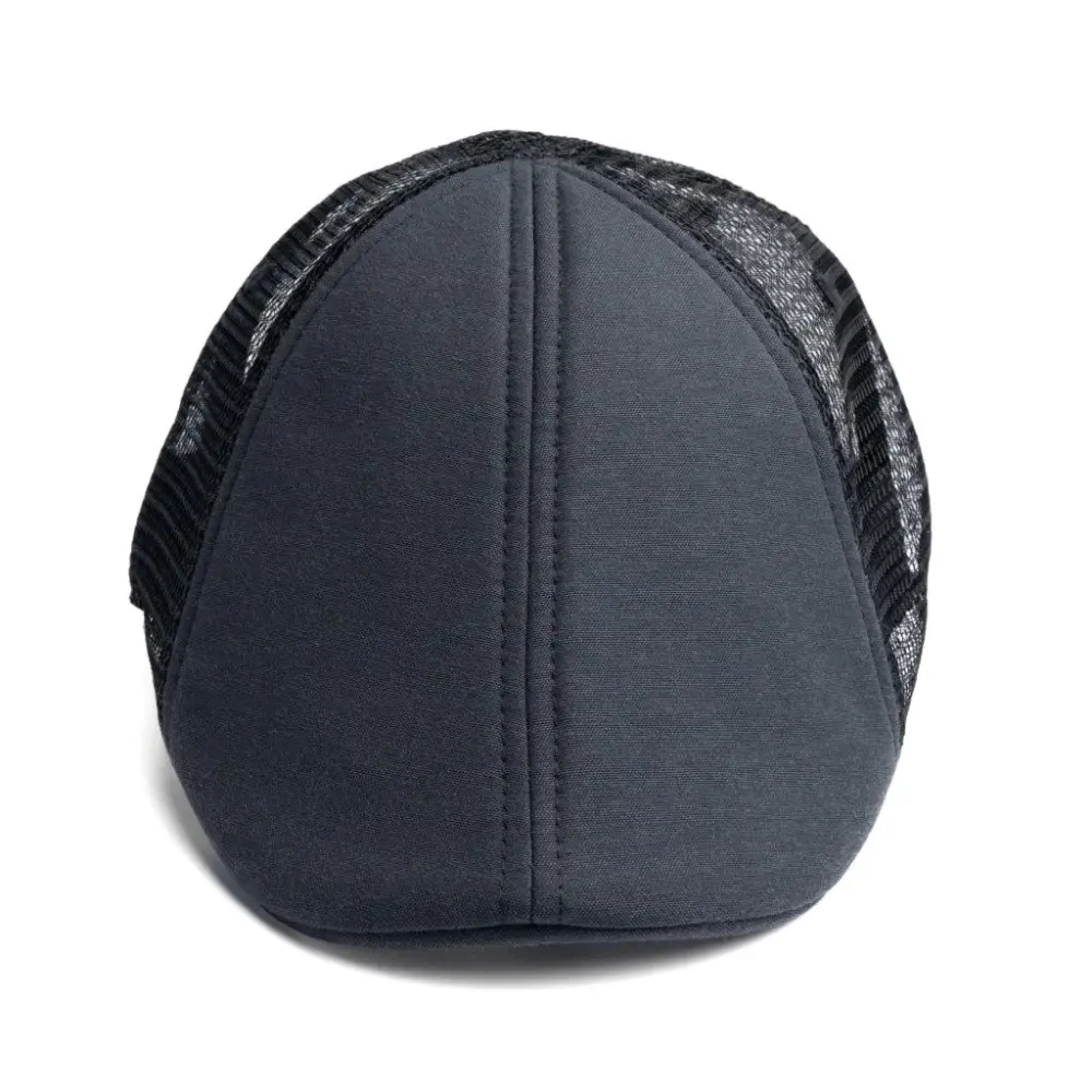 The Mesh Trucker Boston Scally Cap - Black with Black