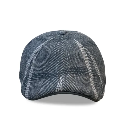 The Black Rose Peaky Boston Scally Cap - Black & Grey Plaid